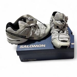 Salomon Silver and Black Athletic Shoes